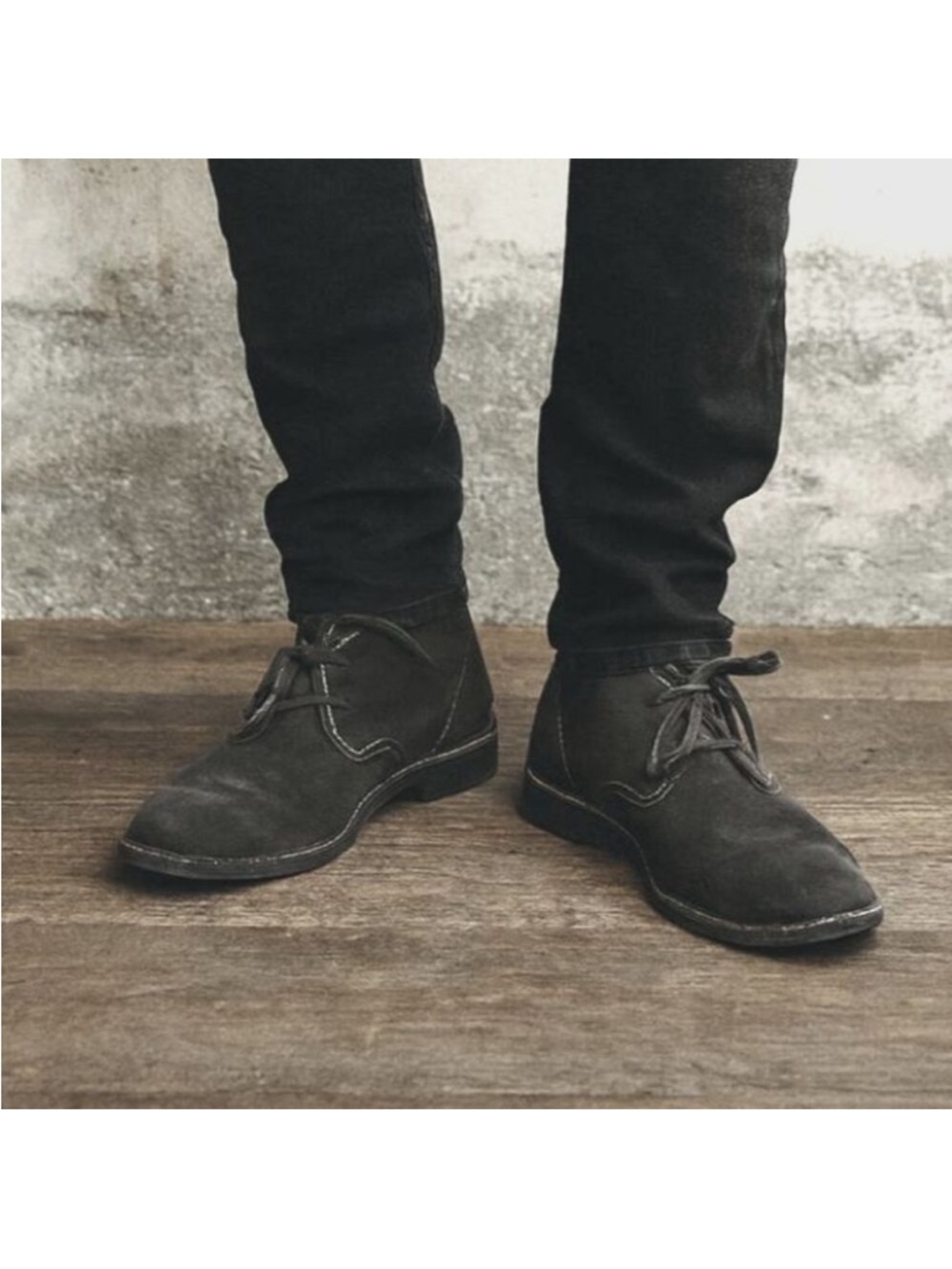 John Varvatos Soft Grey Suede Chukka Boots
